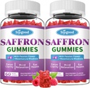 2 paquets Saffron Ghummies - Sugar Free Saffron suplementari per a la implementació de les dones Men Moudes suplementaris amb l'extracció de Saffron, la Flor de Passation, Magnesi i les vitamines per a relaxar-se, focus, Raspber Flavor