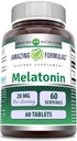 Amazing Formulas Melatonin Supplement | 20 Mg Per | Tabletler | No-GMO | Gluten-Free | ABD'de Yapılacak (1 Pack, 60 Count)