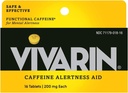 Vivarin, koffein tabletták, 200 mg koffein minden tabletta, biztonságos és hatékonyan segít, hogy ébren maradjon, éberség támogatás, energia kiegészítés, 16 tabletta - 5 csomag