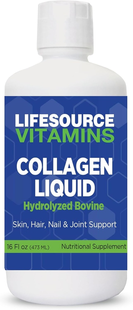 LifeSource Vitamíny Kolagen Liquid - Od 1992-16 fl oz - 30 Day Supply. Typ 1 a 3 kolagen. Kosti, sponky, vlasy, kůže, nehty, vrásky.