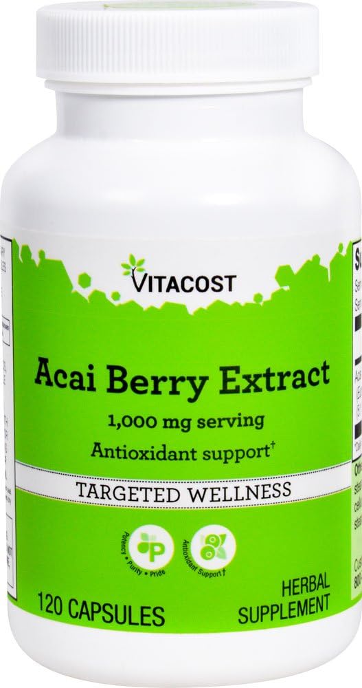 Vitacost Acai Berry Extract - 1000 mg por serviço- 120 Cápsulas