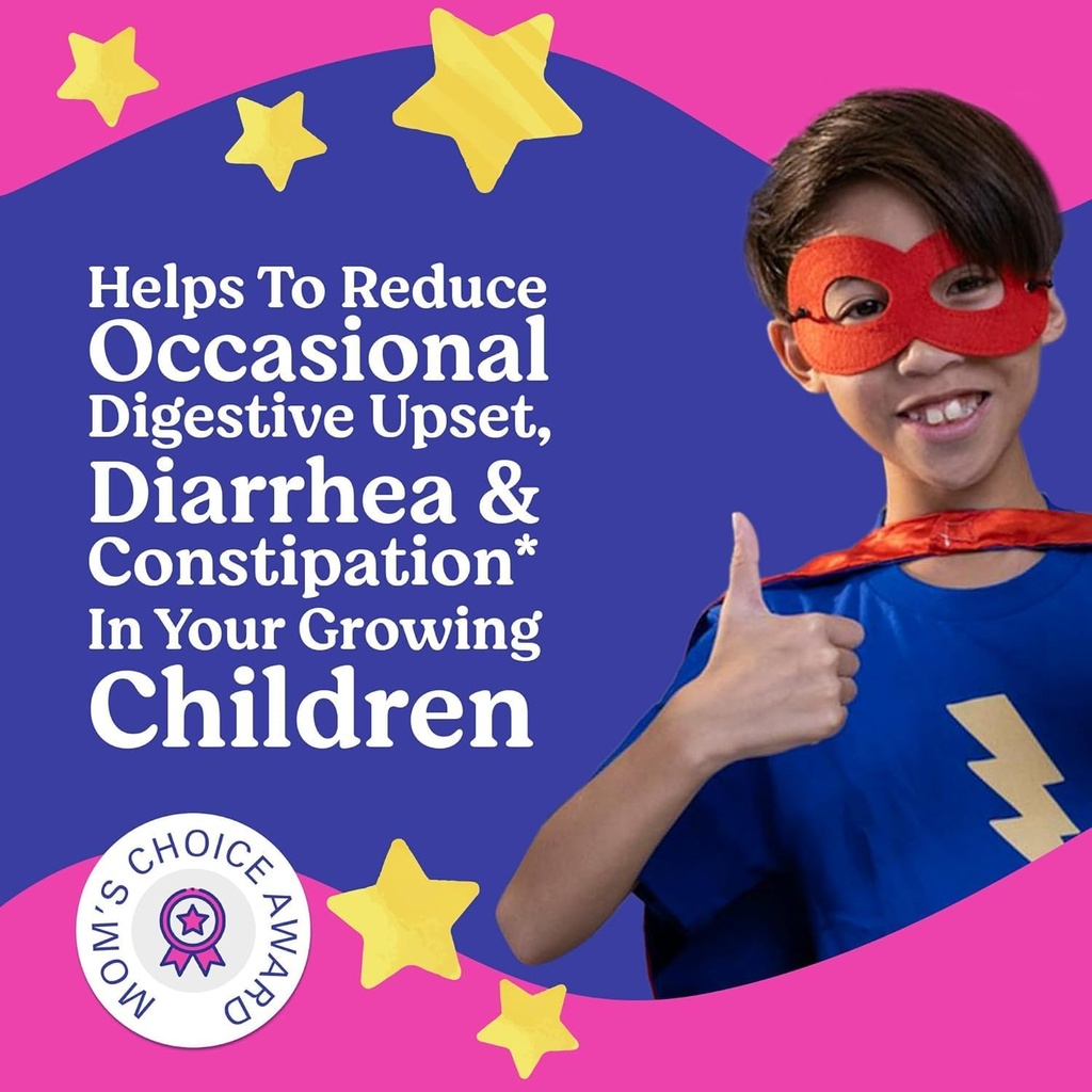 LoveBUG Probiotics for Kids - Probiotic Chewables with Prebiotic סיבים לגיל 4, תוספת התמיכה של ילדים Gut Health & Digestive, Sugar-Free Bre Flavor, 60 Count Count