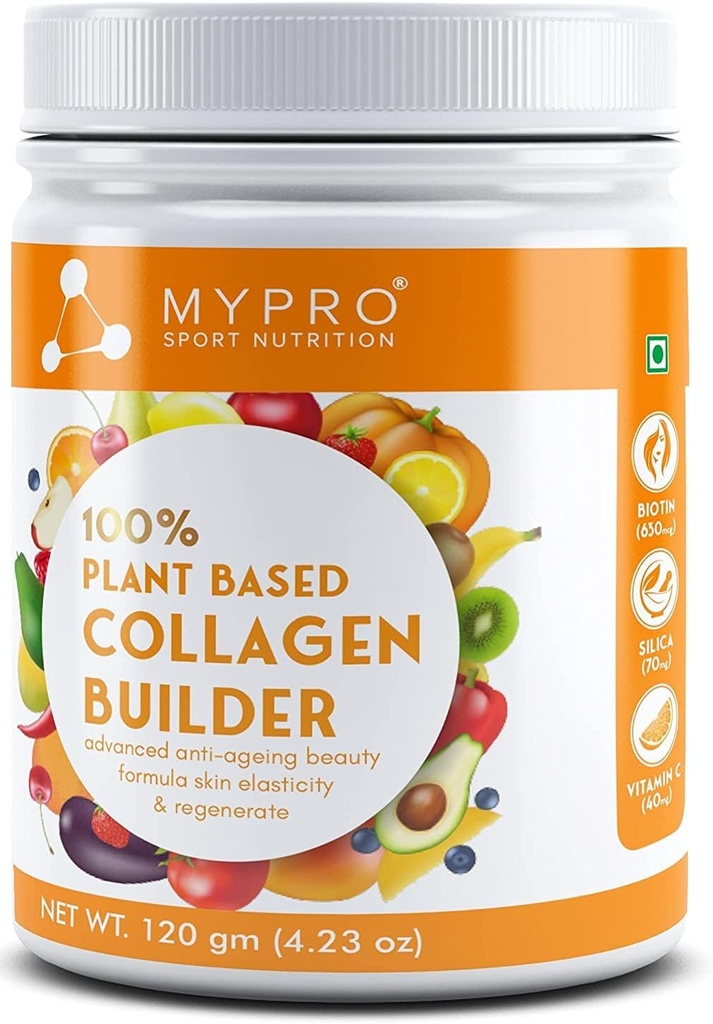可爱运动营养植物基地Collagen Builder 富含(Biotin,Silica,Sesbania,Bamboo Shoot) 高级抗年龄美容配方皮肤弹性和再基因,男女,4.23 oz