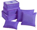 6 set Packing under Bed Storage Cubes Edukiontziak Profil baxua Maletak Bidaia-ontzien antolatzaileak Biltegiratze-poltsa (Purple)