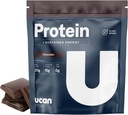 UCAN Energy + Plant Protein Powder - Vegan Plant Based Protein 20g Pea Protein with Amino Acides EAAs & BCCAs - Keto Protein Powder - Nodded Sugar, Gluten-Free - Chocolate -12 Servings