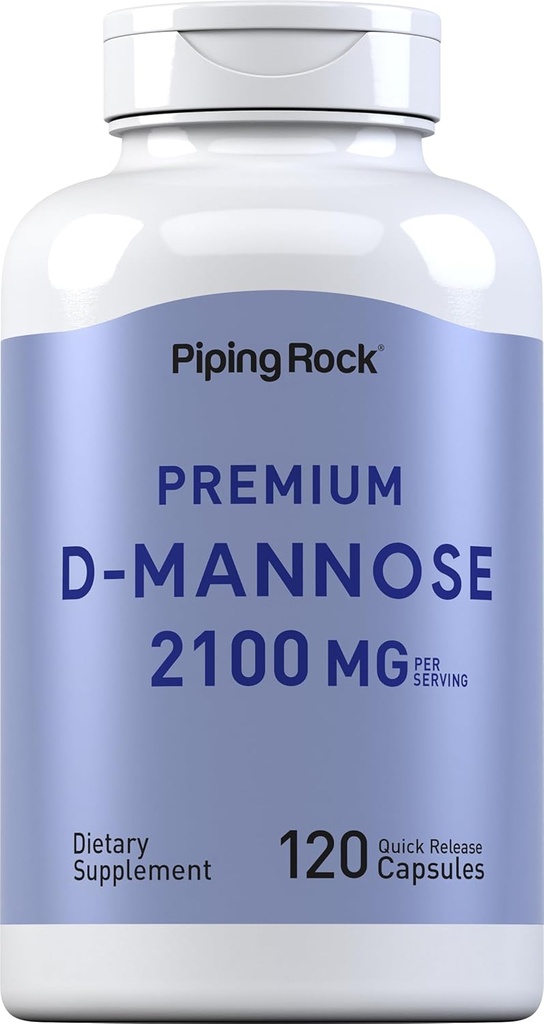 Piping Rock D- Mannose Kapsle 124; 2100 mg colum124; 120 pills colum124; Premium doplněk stravy 124; Non- GMO, gluten zdarma