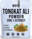 WHYZ Tongkat Ali Powder 113g, Pure Longjack 200:1 Extrait Eurycoma Longifolia Supplément poudre pour une performance physique accrue et le bien-être, Longjack Tongkat Ali pour les hommes et les femmes, 323 portions