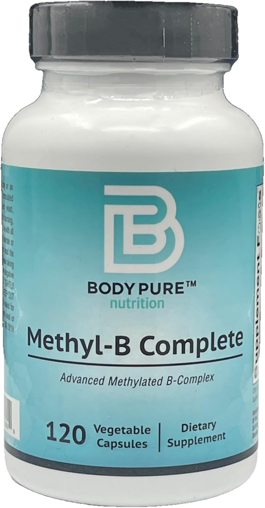 Lichaam Pure Methyl-B Compleet - Essentiële Gemethyleerde B Vitaminen voor Energieproductie en Algemene Gezondheid 120-Capsules