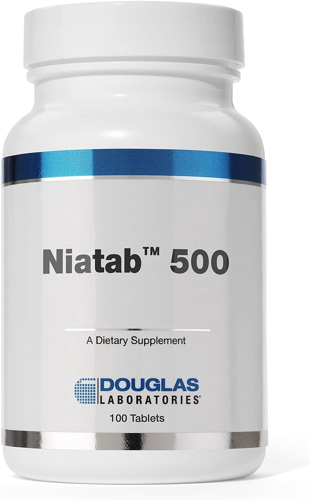 Douglas Laboratories Niatab 500 | No-Flush High Potency Niacin med uunngåelig frigivelse til støtte kardiovaskulær helse | 100 tabletter