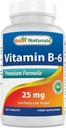 Beste Naturals Vitamin B-6 25 Mg Tabletter, 250 Count