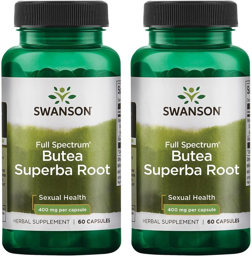 Swanson Butea Superba Root Full Spectrum Intimidade e Apoio Sexual 400 Milligrams 60 Cápsulas (2 Pack)
