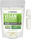 XPRS Ntra mida 3 buida Capules - 100 Compte buit Vegan - Vegetarian Pills - DIY Vegetarles Filling - Veggie Pills (Blanc)
