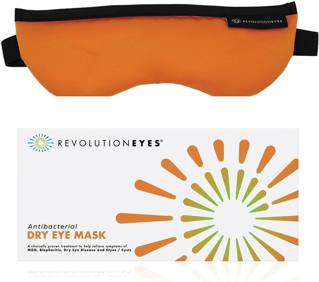 Revolutioneyes Heated Eye Compress - Moist Heat for Dry Eye Relief, Washable, Reconable & Microwaveable Hot Eye Mask for MGD, Blepharitis Dry Eye & Stay with Sterileyes Protection
