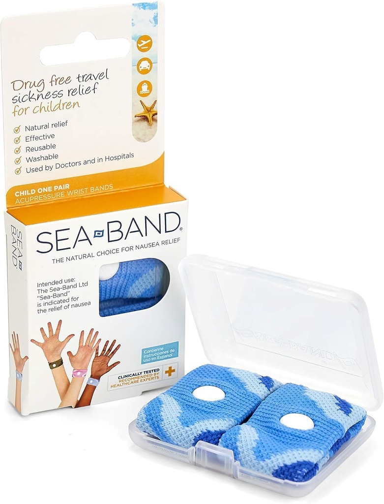 Sea-Band Acupressure Wrist Bands, 1 lapsepaar (sinine)