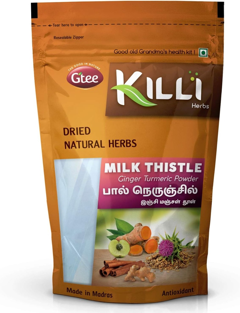 KILLI Milk Thistle ג'ינג'ר Turmeric Cinnamon Amla אבקת, 100g