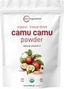 Organic Camu Camu Toz, 12 oz | Yüksək Natural Vitamin C Level | Fresh Freeze-Dried lover Source | No GMOs, Vegan Dostu