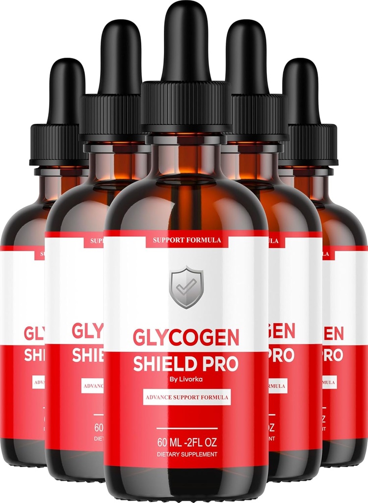 (5 Pack) Glycogen Shield Pro - Glycogen Shield Pro Drops, GlycogenShield Pro Drops, GlycogenShield Pro Support, Glycogen Shield Pro Supplement, 5 garrafas para 150 dias