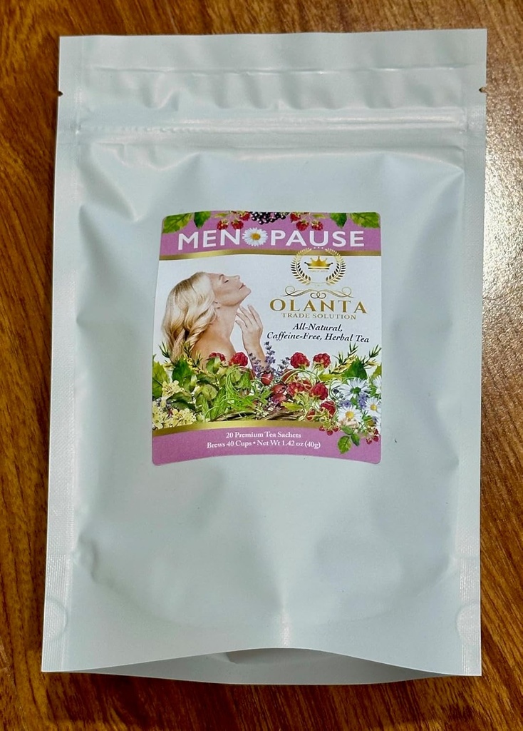 NATURAL MENOPAUSE TEA - integratori a base di erbe per le donne, Supporta l'equilibrio dell'ormone, Supporto quando i flash caldi, miscela di menopausa, Ashwagandha - 20 Sachet del tè Premium