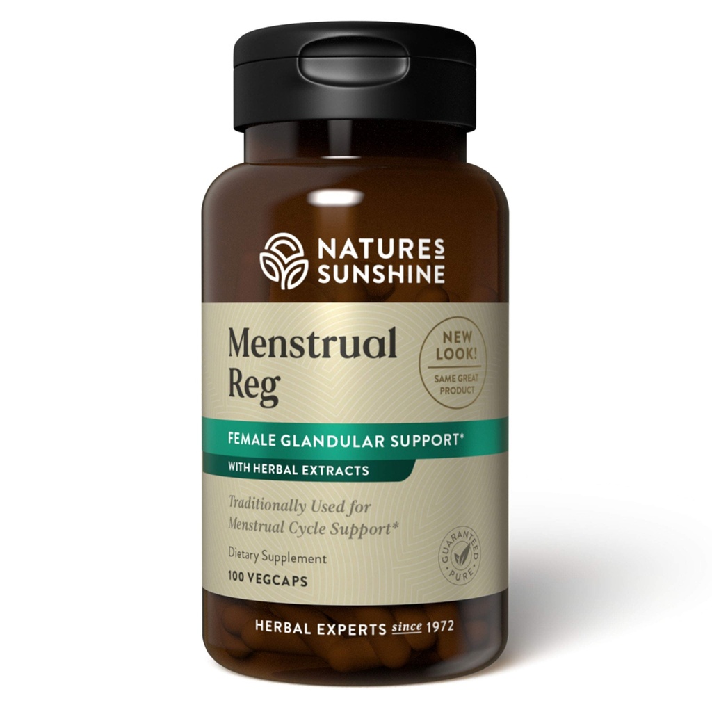 Nature's Sunshine Menstrual Reg, 100 Capsules, Kosher | Herbal Supplement Helps Maintain Hormone Balance and Promotes a More Comfortable Menstrual Cycle
