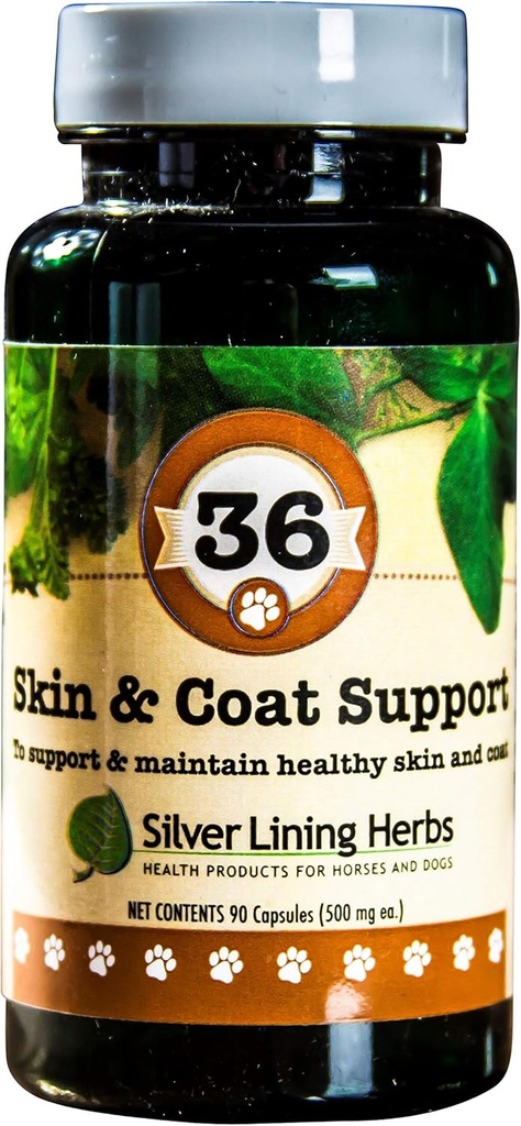 Silver Liping Herbs 36 Canine Skin i Coat support - Natural Hebal suplementari a Fortify Dogs As contra l'entorn - Helbal i Coat suplementari pels Dogs - 90 Capsule