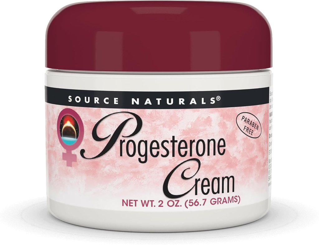 Zdroj Naturals Progesterone Cream - Podpora zdravia žien - Vysoká čistota, Paraben Free - 2 Ounce Jar