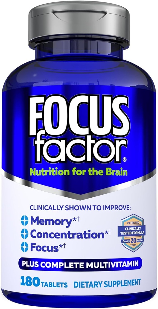 Factor de focus suplementari Multivitamin Millorament de memòria i concentració de l'Energia Neuro, aprenent raons per als homes i les dones 180 taules