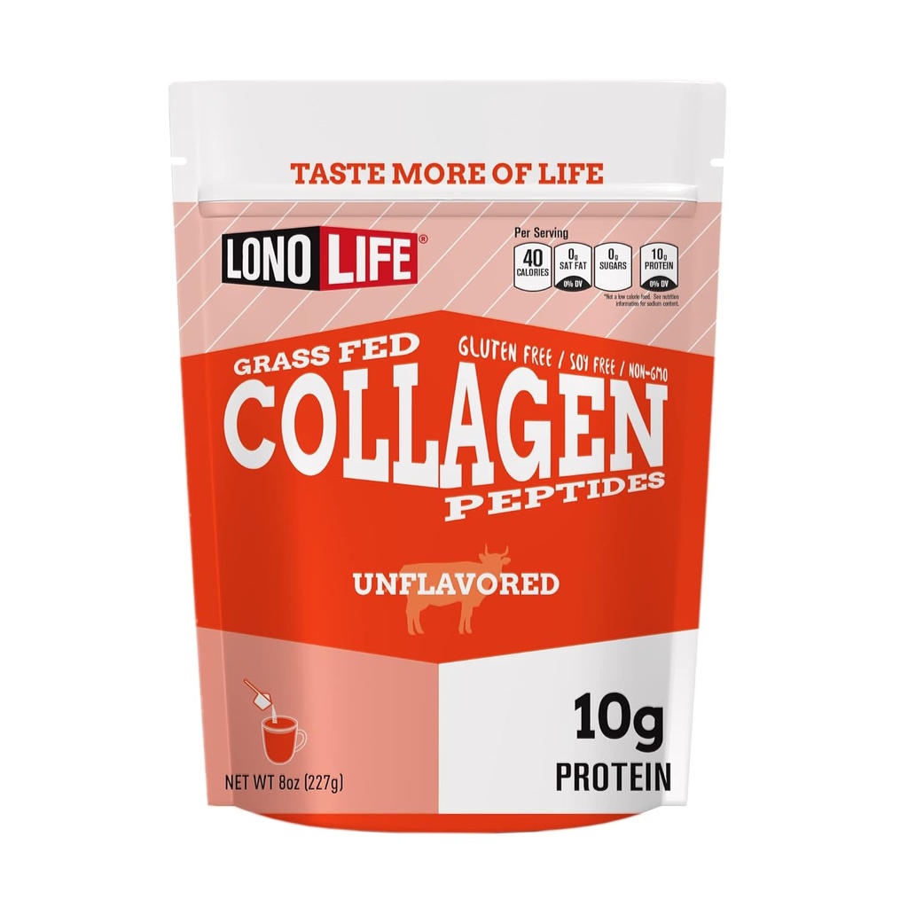 LonoLife - Collagen Peptides, 10g Protein, Paleo eta Keto Friendly, 8-Ounce Bulk Edukiontzi - Packaging May Vary