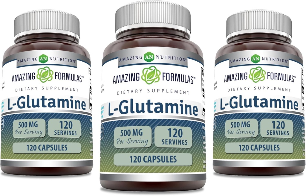 Úžasné vzorce L-Glutamine 500 mg Kapsule 
