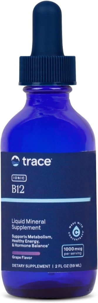 Traço Minerais □ Vitamina Iônica Líquida B12 1000 mcg □ Suplemento Dietário Alimentado por Concentração Minerais Iônicos de Espectro Cheio