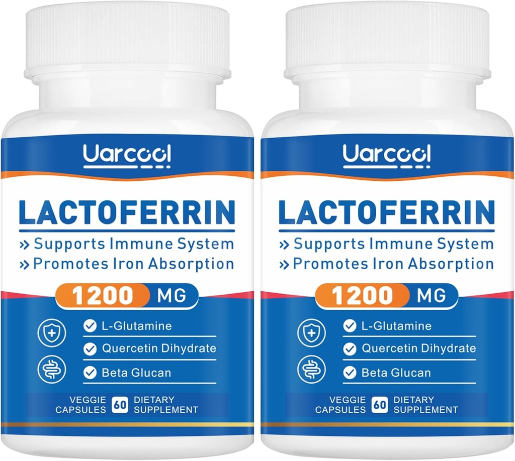 Lactoferrin supplement 1200mg for Healthy Immune Support-Gluten-Free, Vegetarian - 60 Softgels(2 Bottles)