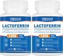 Lactoferin suplementari 1200 mg per a Sanitaty Imne de suport-Free, Vegetarian - 60 Softgelis(2 Ampels)