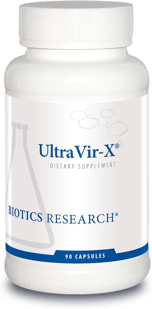 Biotics Research UltraVir-X - Best Immune Support Supplement, ויטמין C, Zinc, Maitake Mushroom, Astragalus, High Flavonoid Content, תומך נתיבים בריאים למבוגרים - 90 קפסולות