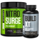 Jacked Factory Nitrosurge Pre-Workout in Grape & Build XT Muscle Building Bundle for Men & Women