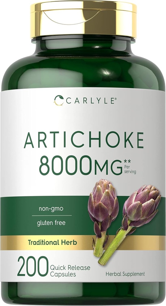 Carlyel Artichoke Extract Capsules 8000mg - 200 count - Non-GMO, Gluten Free supplement