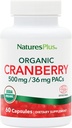 NaturesPlus Organik Cranberry 500 mg - 60 Capsules - Sağlıklı Urinary Tract - USDA sertifikalı Organik, Vegan, Gluten Free, Non-GMO - 30 Hizmet