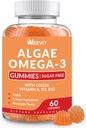 Singera ฟรี 3 Gummies, Algae โอเมก้า 3 Supplement for Authers, Omega 3 DHA 240mg, EPA 110mg w/Vikimin B12, CoQ10