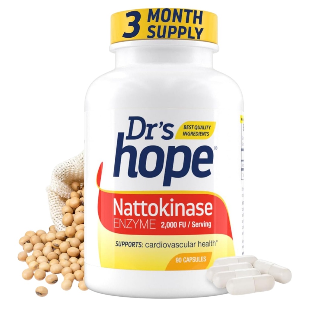 Nattokinase Supplement 2000 FU | Supports Cardiovascular Health and Healthy Blood Circulation - Made in USA Backed by 30+ Years - Kosher & cGMP Certified, Non-GMO - 3 Month Supply