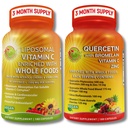 Quercetin with Bromelain, Vitamin C & Zinc + Liposomal Vitamin C 1500mg – Immune Support Bundle with Organic Acerola Cherry, Camu Camu & Citrus Bioflavanoids – Vegan, Non-GMO, Clean Wellness Support