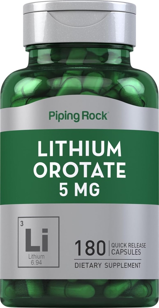 Piping Rock Orotate Suplemento | 5mg | 180 Cápsulas | Non-GMO, Gluten Free