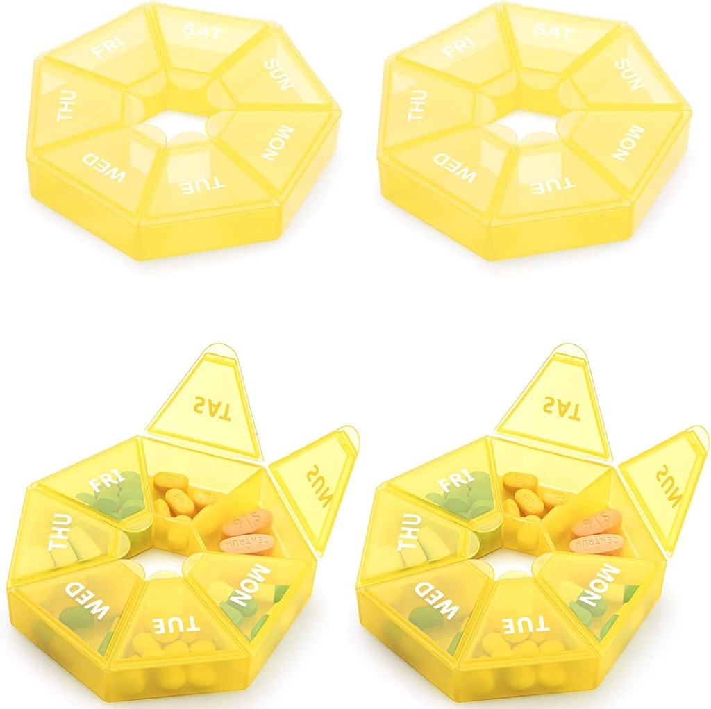 Haftalık Pill Organizer Büyük 7 Gün Pill Box Organizer Günlük Tıp Vakasını Vitamin Balık Yağı Pills Supplements Arthritis Friendly