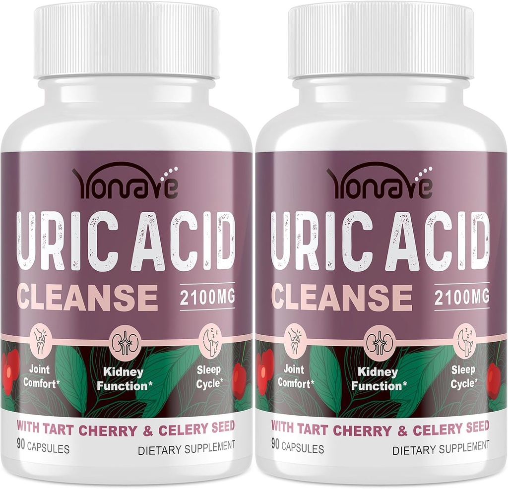 Uric Acid Cleanse & Detox dengan Tart Cherry, Seleery Seed Uric Acid Suplement