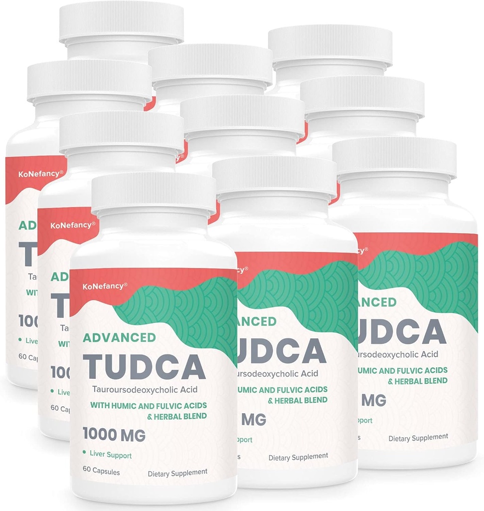 TUDCA Aknu papildinājumi 1000mg - 600 Vegan kapsulas, Milk Thistle Herbal Blend ar Fulvic un Humic Acid aknām, gremošanas veselība