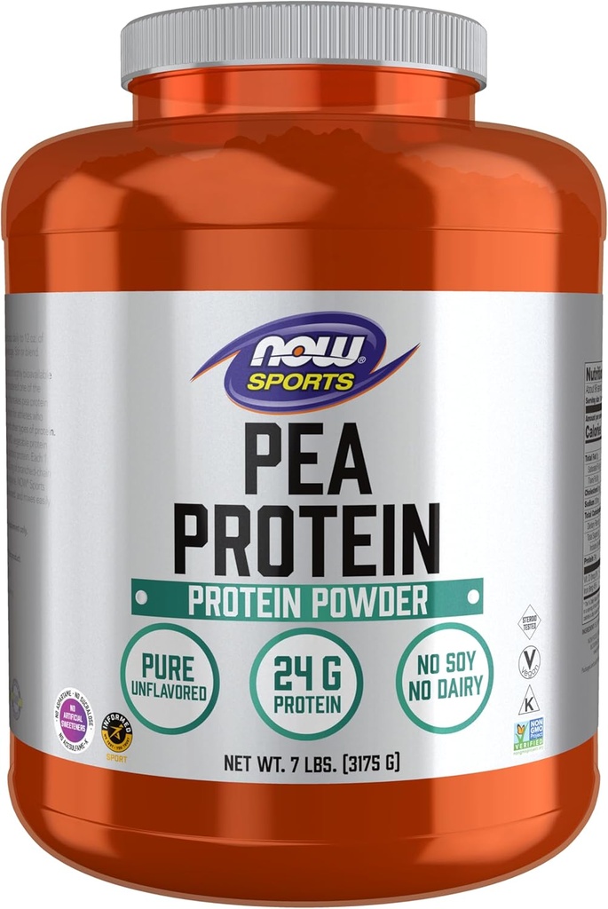 Now Foods Sports 营养, Pea蛋白 24 g, 快速消毒,无味粉, 7-pound