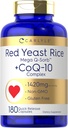 CoQ10 Kompleksi ilə Carlyle Red Yeast Rice - 1420 mg / 180 Kapsüller / Mega Q-Sorb / Q-GMO, Gluten Pulsuz