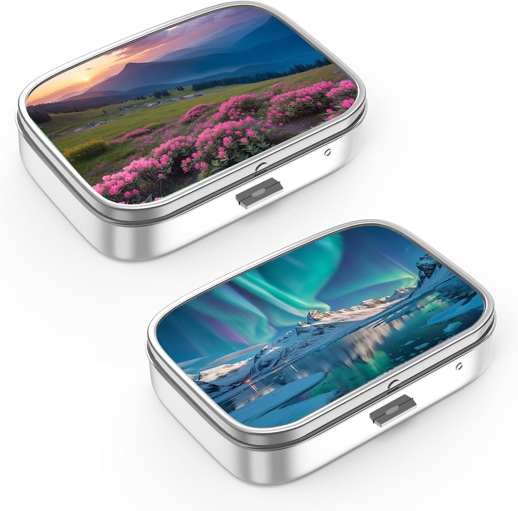 Pill Box 2 Commissite Small Pill Case, Portable for Pocket or Purse Pill Organizer Pill Container Holder to Hold Vitamins, Medication, Halolaj és kiegészítők (2PCS)