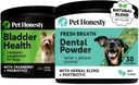 Cranberry Bladder Health + Dental Powder for Teeth Cleaning & Plaque Removal, Urinary Tract & Bladder Support for Dogs