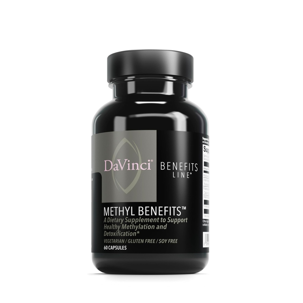 DAVINCI Labs Methyl Benefits - Dietary Supplement to Support Healthy Methylation, Detoxification and Energy Production* - with Vitamin B6, B12, Folate, and More - Gluten-Free - 60 Vegetarian Capsules
