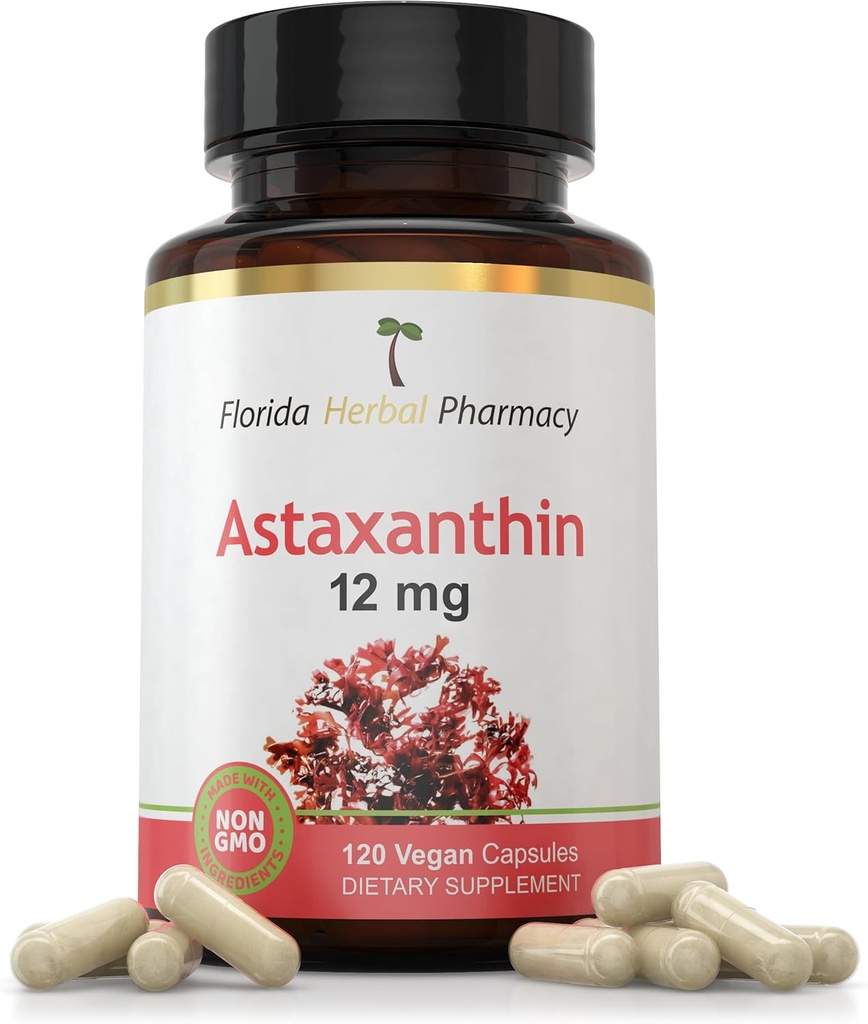 Florida Herbal Pharmacy, Astaxanthin 12 mg Capsules (120 Capsules)