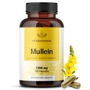 HERBAMAMA Mullein Leaf Extract for Lungs - 1200 mg Mullein Leaf for Lung Support - Herbal Respiratory Supplements - Vegan, Non-GMO, 50-Day Supply