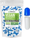 XPRS Nutra Izmērs 0 Tukšas kapsulas - 500 Skaits Tukšas Vegan Kapsulas - Vegetarian Pillas - DIY Dārzeņu Kapsulas Pildījums - Veggie Pill Caps for Do-T-T-T-T-T-Supplements (Blue/White)